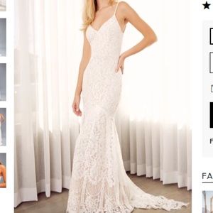 LULUS FLYNN IVORY LACE MAXI DRESS